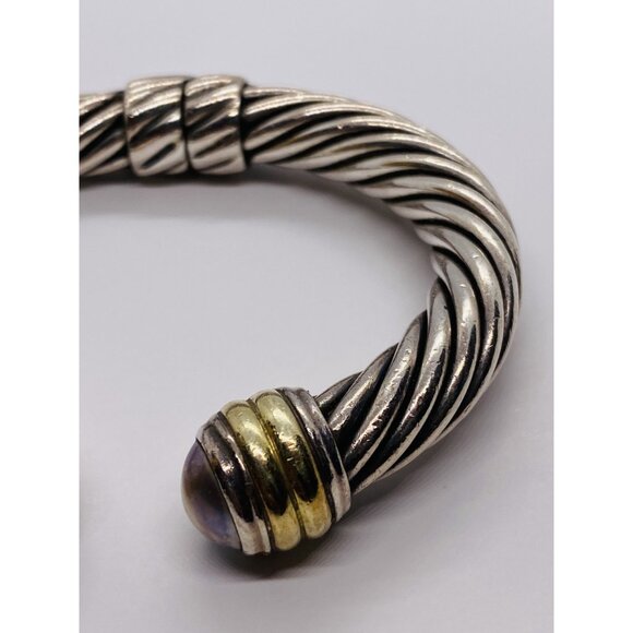 David Yurman Sterling Silver 925 14K 585 Mabe Pearl 6.25"  Bracelet - Picture 7 of 10